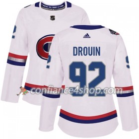 Adidas Maillot de Hockey Montreal Canadiens Jonathan Drouin 92 2017-2018 Blanc Classic Authentic - Femme